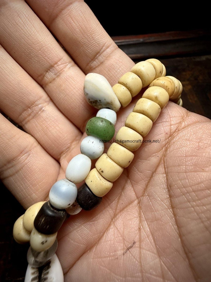 画像6: チベットのアンティーク念珠 (old tibetan  mala ) シェルパコーラル・ターコイズ・玻璃玉 (6)