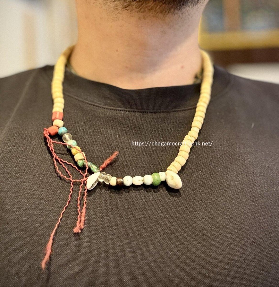 画像8: チベットのアンティーク念珠 (old tibetan  mala ) シェルパコーラル・ターコイズ・玻璃玉 (8)