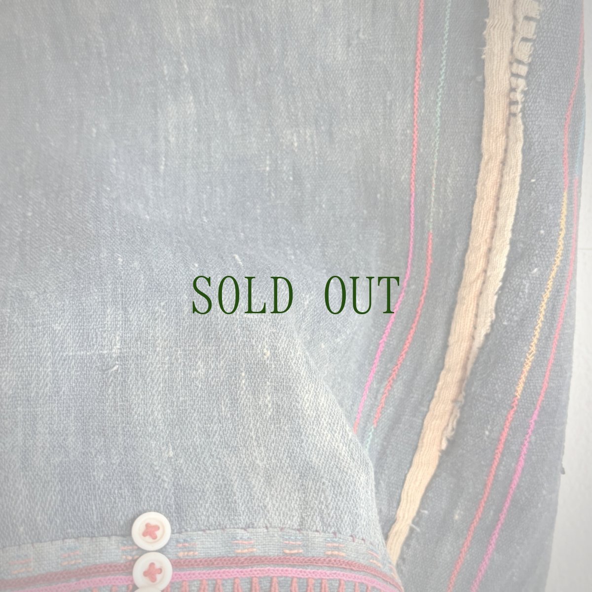 画像11: ハニ族（アカ族/哈尼族）藍染め大麻製、刺繍　上衣　（アンティーク） (11)