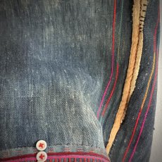 画像11: ハニ族（アカ族/哈尼族）藍染め大麻製、刺繍　上衣　（アンティーク） (11)