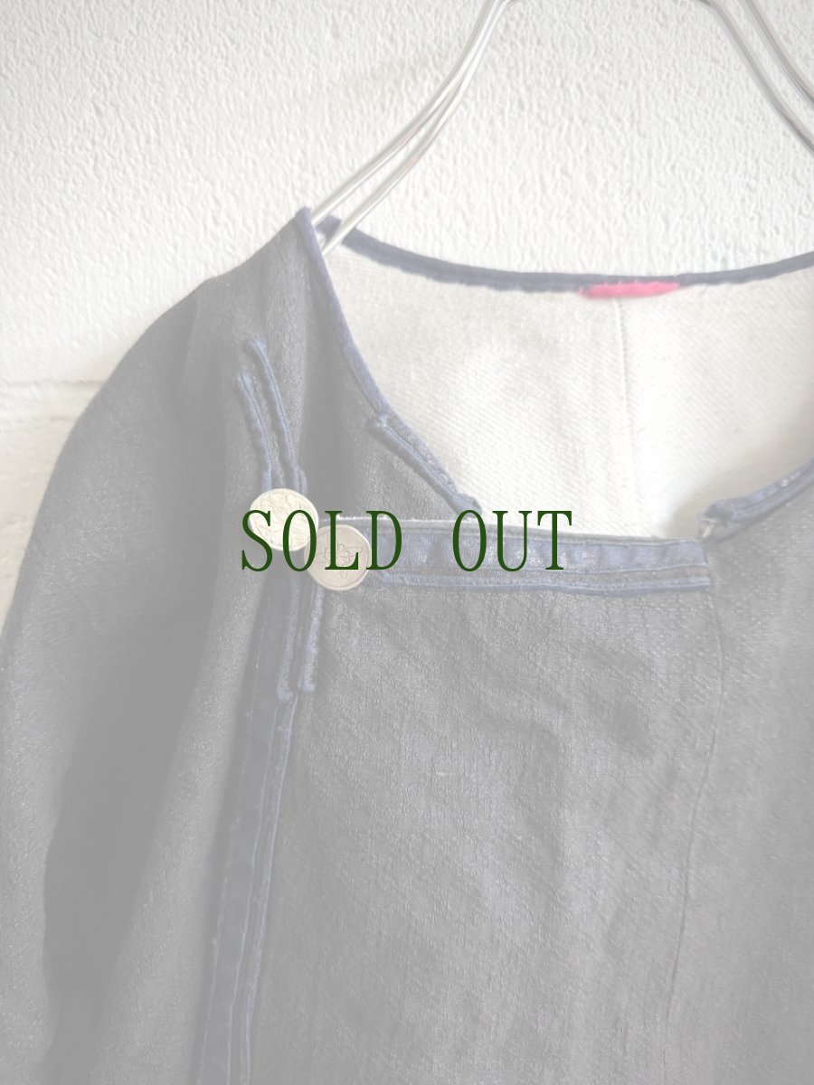 画像10: 侗族( Dong tribe /トン族)　藍染・木綿・特殊織り　上衣（ビンテージ） (10)