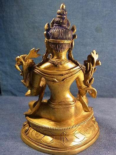 グリーンターラ (鍍金銅製チベット仏像) アンティーク - Chagamocraft 