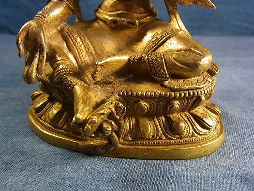 グリーンターラ 鍍金銅製チベット仏像 アンティーク