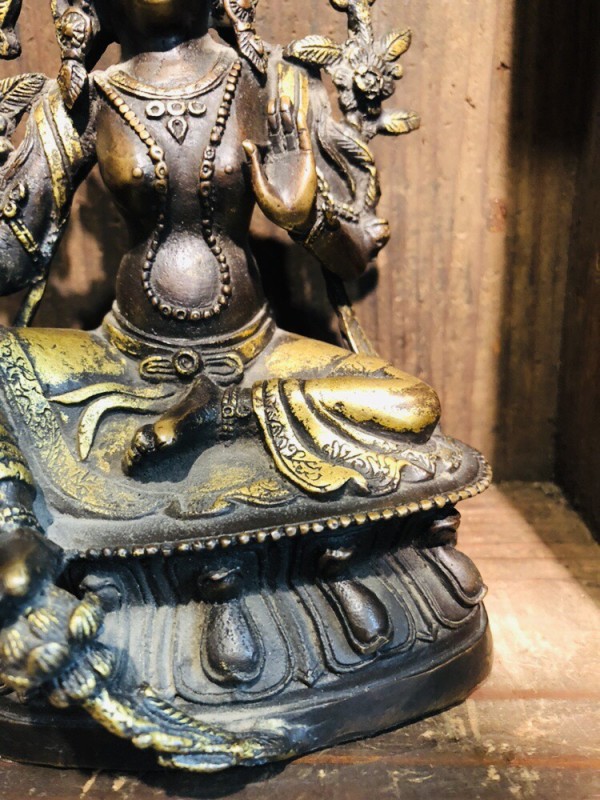 グリーンターラ（アンティーク銅製チベット仏像) 緑多羅菩薩 