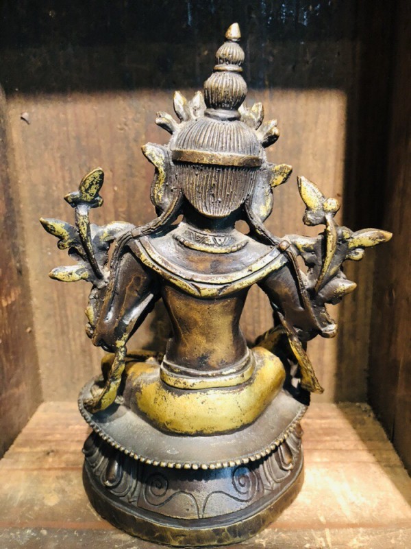 グリーンターラ（アンティーク銅製チベット仏像) 緑多羅菩薩 