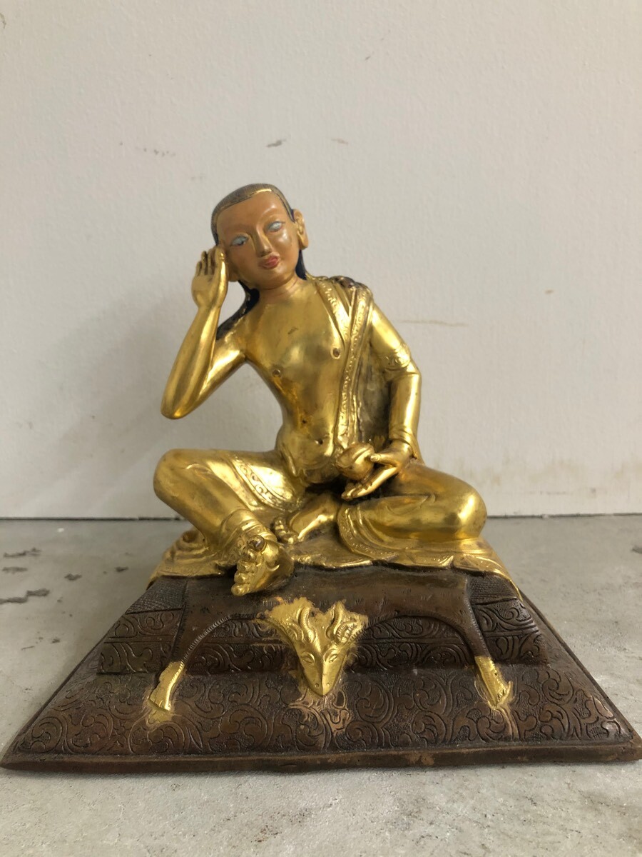 ミラレパ (milarepa) 鍍金銅製仏像 (アンティーク) - Chagamocraft 