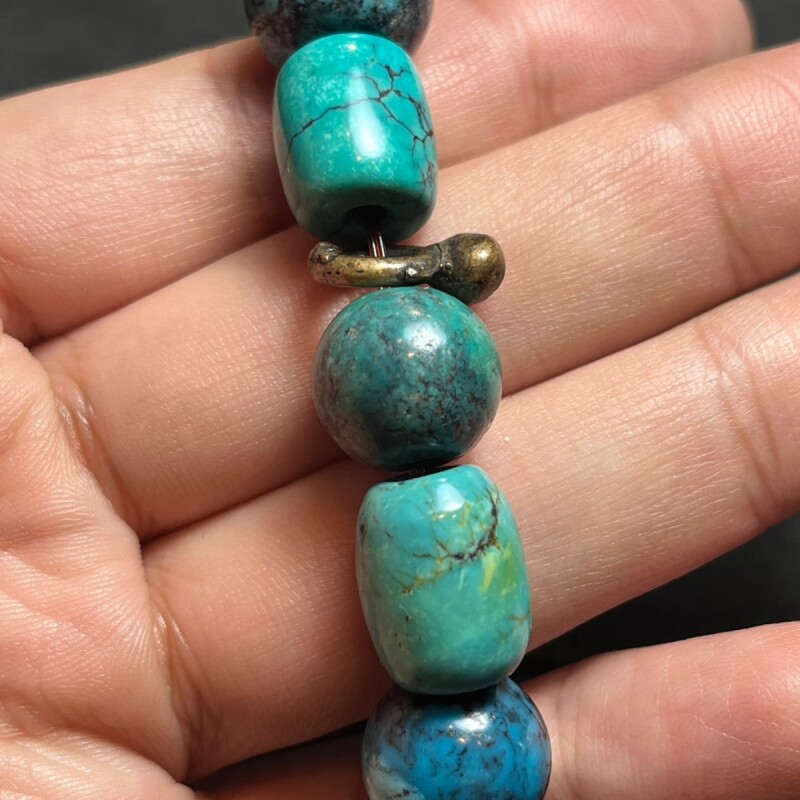 TIbetan old turquoise bracelet チベタン・アンティークターコイズ(yu