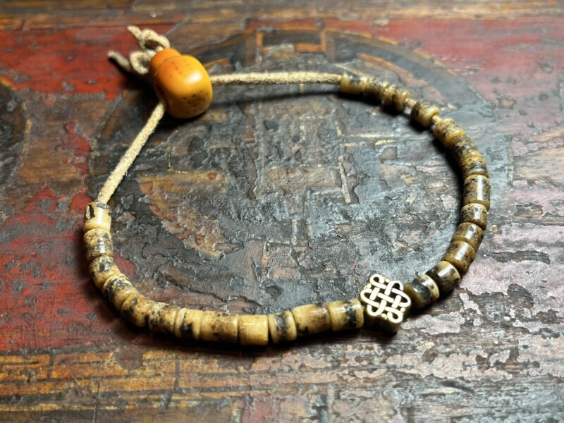 ANTIQUE KAPALA BRACELET チベット カパラ 琥珀 翡翠-