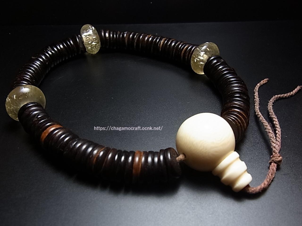 チベット老椰子玉の御数珠 (Tibetan old palm beads mala ) アンティーク - Chagamocraft (チャガモクラフト)